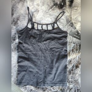 Petal Roz Women’s Black Strappy Cami Tank Top – Size Small, Style #TS1004